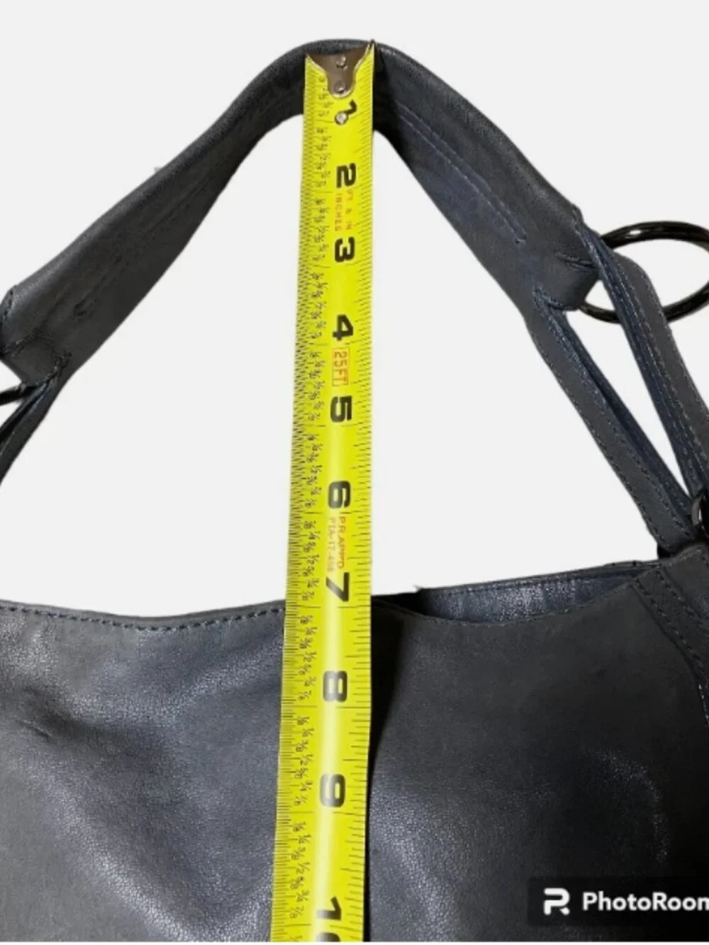 ROCK AND REPUBLIC PEWTER GRAY WEATHERED LEATHER SLOUCH SHOULDER BAG